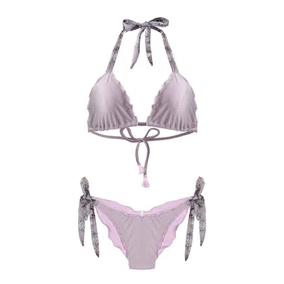 Deessa Ibiza Women's Rose Gold / Pink / Neutrals Ibiza Bikini Blush Rose Animal Print Georgia Estelle Pink