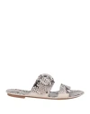 Definery Woman Sandals Beige Size 10 Leather In Beige