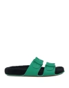 Definery Woman Sandals Green Size 8 Leather In Green