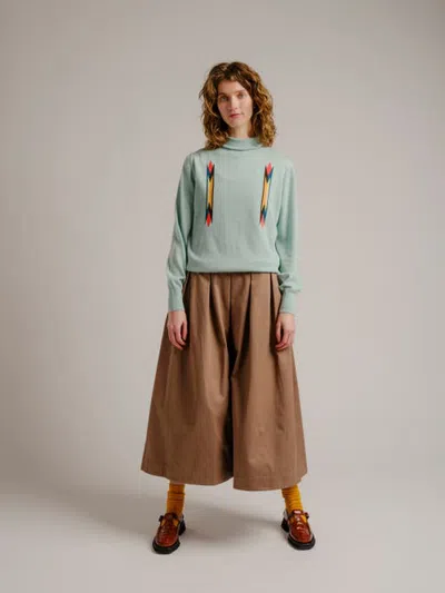 Degen Butterfly Intarsia Merino Turtleneck In Sky