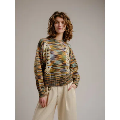 Degen Cone Flower Relaxed Fit Sweater In Storm
