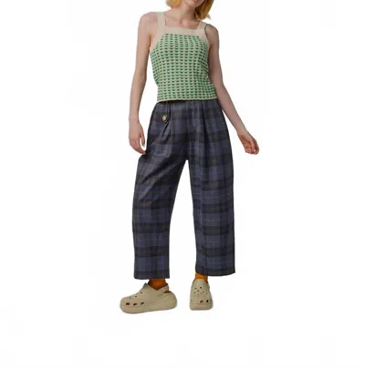 Degen Stitchy Grid Tank Top In Grass In Green