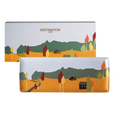 Degrenne Paris Destination Foret Platter In Blue;orange;light Gray