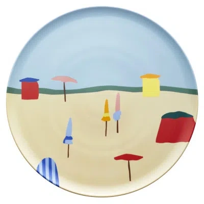 Degrenne Paris Destination Mer 12" Presentation/dinner Plate In Red;cream;light Blue
