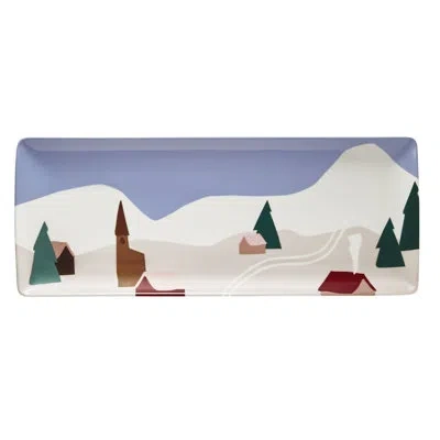 Degrenne Paris Destination Montagne Rectangular Shared Plate 40x16 Cm In Blue;white;green