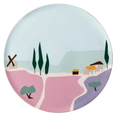 Degrenne Paris Destination Sud 12.5984" Dinner Plate In Blue;pink;purple