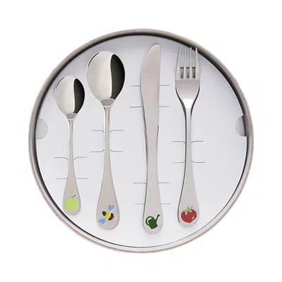 Degrenne Paris Eveil Gourmand Child's 4-piece Cutlery Gift Set In Multi