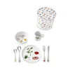 Degrenne Paris Eveil Gourmand Child's 7-piece Dinnerware And Cutlery Gift Set In White