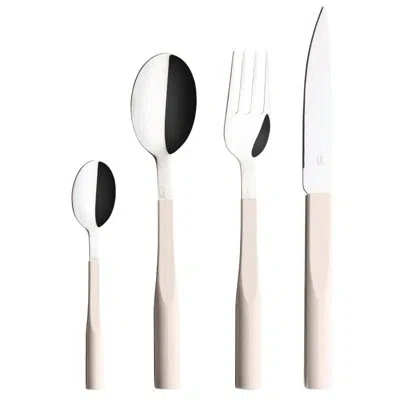 Degrenne Paris L'econome By Starck 24 Piece 18/10 Stainless Steel Flatware Set, Service For 6 In Pink