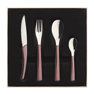Degrenne Paris Quartz 24 Piece 18/10 Stainless Steel Flatware Set, Service For 6 In Rosewood