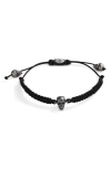 Degs & Sal Black Skull Bead Woven Bracelet