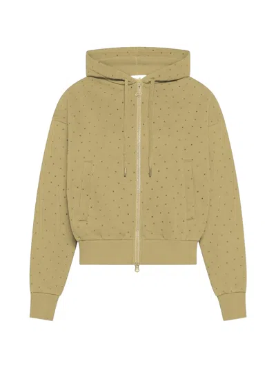 Deha Crystal-embellished Zip-up Hoodie In 브라운