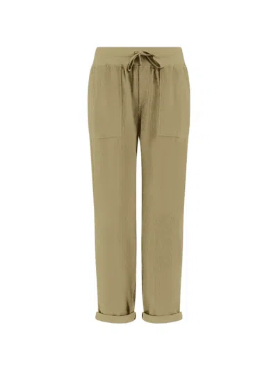 Deha Drawstring-waist Patch-pocket Trousers In Brown