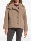 Deha Fleece-texture Button-up Jacket In Brown