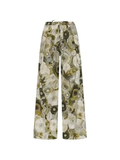 Deha Floral-print Trousers In Brown