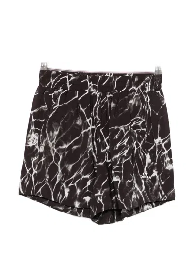 Deha Marble-print Shorts In Black