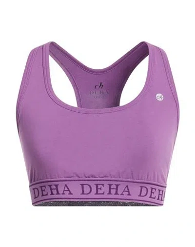 Deha Move Woman Top Purple Size M Cotton, Elastane In Multi