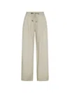 Deha Pleated Drawstring Trousers In Neutral