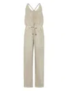Deha Pocket Drawstring Jumpsuit In Neutral