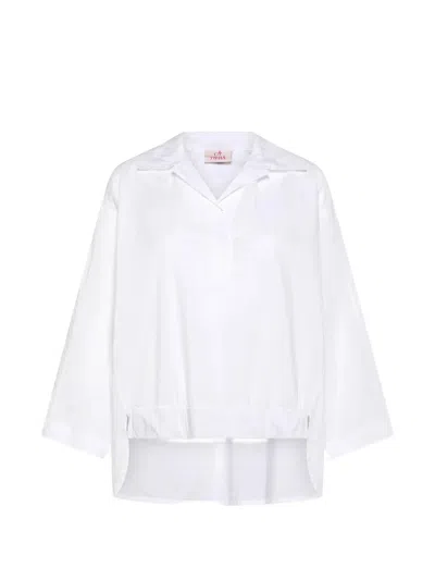 Deha Poplin Cotton Blouse In White