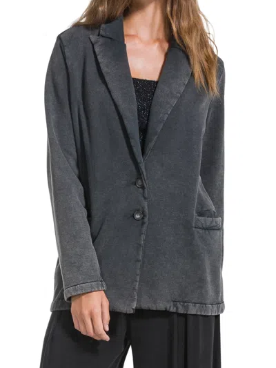 Deha Relaxed Fit Flap Pockets Cotton Sweatshirt Blazer In Gray