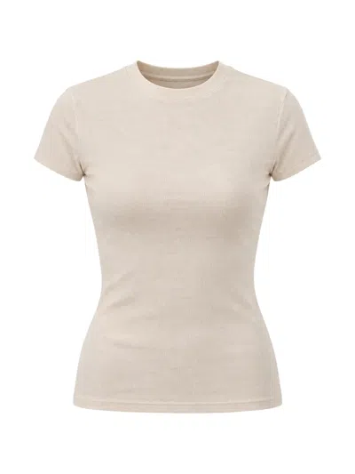 Deha Ribbed-knit T-shirt In Neutral