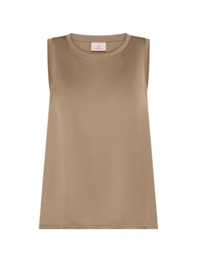 Deha Round-neck Tank Top In Brown