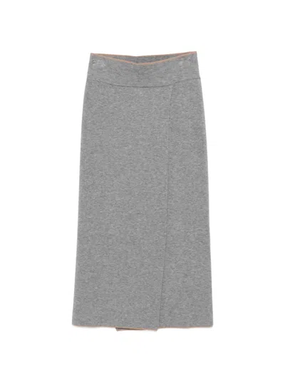 Deha Split Midi Skirt In Gray
