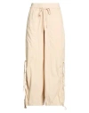 Deha Woman Pants Beige Size S Cotton, Elastic Fibres In Pink