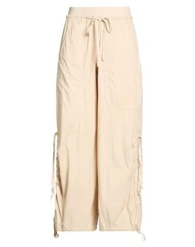 Deha Woman Pants Beige Size S Cotton, Elastic Fibres In Pink