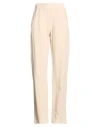 Deha Woman Pants Beige Size S Lyocell, Linen In Multi