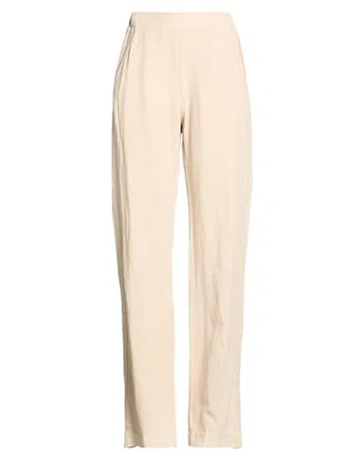 Deha Woman Pants Beige Size S Lyocell, Linen In Multi