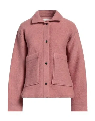 Deha Woman Jacket Pastel Pink Size M Wool, Polyester