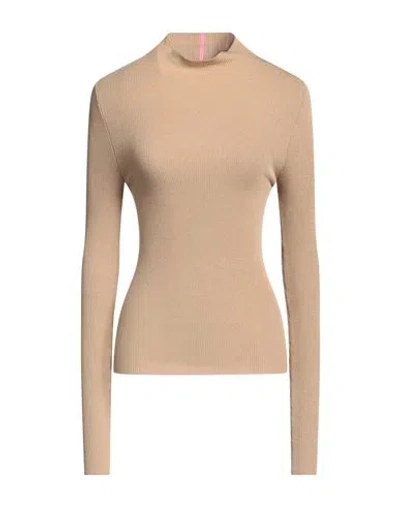 Deha Woman Sweater Camel Size L Viscose, Acrylic, Elastane In Beige