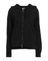 Deha Woman Sweatshirt Black Size L Cotton, Elastane, Linen, Viscose