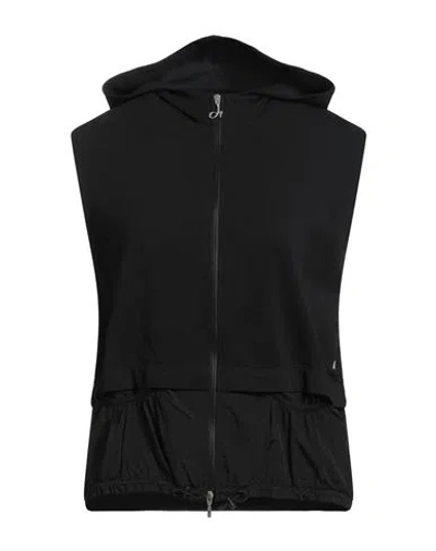 Deha Woman Sweatshirt Black Size M Cotton, Elastic Fibres, Polyamide