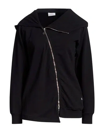 Deha Woman Sweatshirt Black Size S Cotton, Elastane