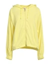 Deha Woman Sweatshirt Yellow Size L Cotton, Elastane, Linen, Viscose In Yellow