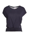 Deha Woman T-shirt Navy Size S Ecovero Viscose In Blue