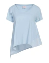 Deha Woman T-shirt Sky Blue Size L Cotton, Viscose, Linen