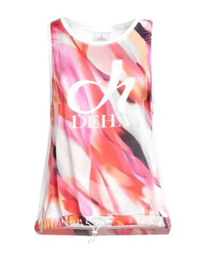 Deha Woman Tank Top Fuchsia Size L Viscose, Elastic Fibres, Cotton In Multi