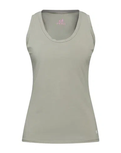 Deha Woman Tank Top Khaki Size L Cotton, Elastane In Beige