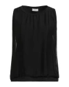 Deha Woman Top Black Size S Cotton, Viscose, Silk