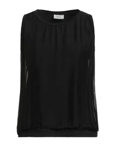 Deha Woman Top Black Size S Cotton, Viscose, Silk