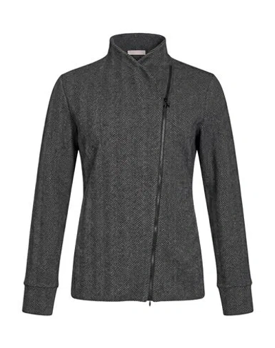 Deha Woman Top Charcoal Size L Polyester, Cotton, Polyamide, Elastane In Gray