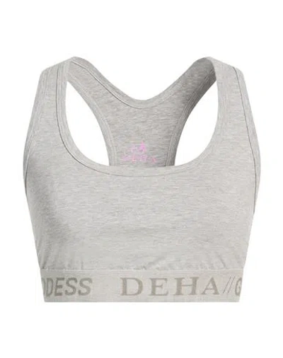 Deha Woman Top Light Grey Size M Cotton, Elastane