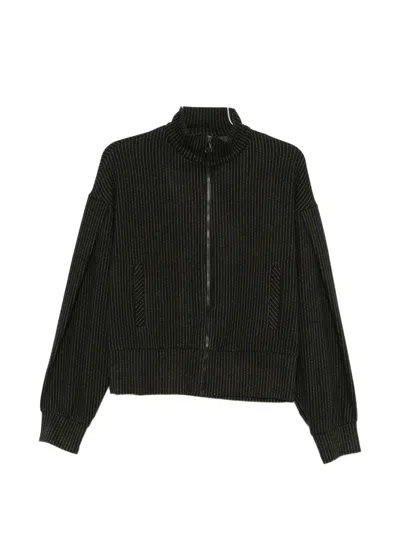 Deha Zip-fastening Striped Cardigan In Black
