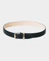 Dehanche Alegra Mixed Metal Leather Belt In Black
