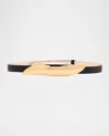 Dehanche Arp 24k Gold-plated Metal & Leather Belt In Black