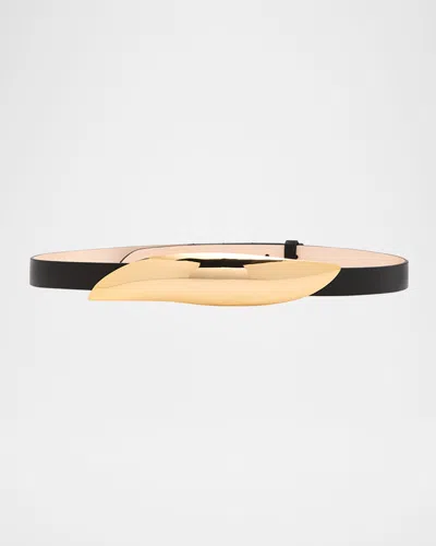 DEHANCHE ARP 24K GOLD-PLATED METAL & LEATHER BELT